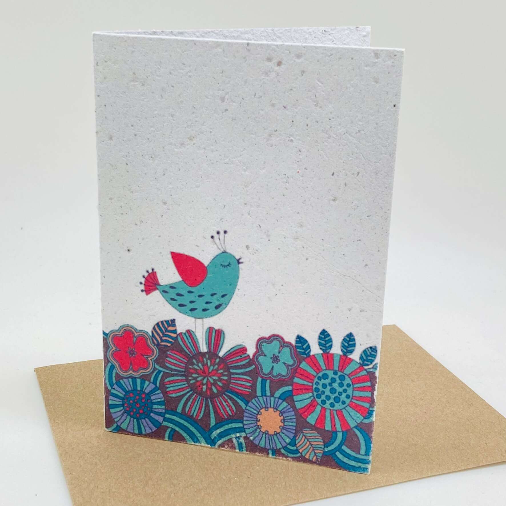 Growing Paper Greeting Card Blue Birds Koru Street